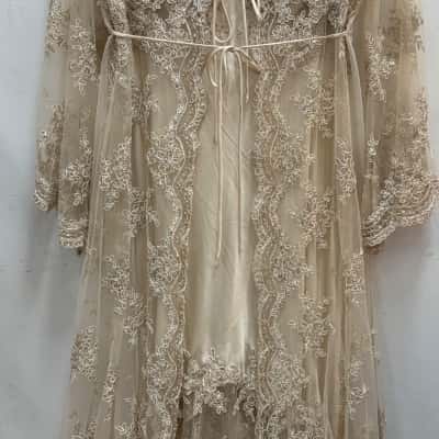 Retro Satin NightGown & Robe Set 
