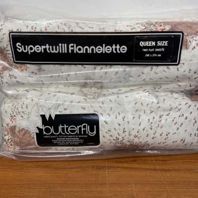 Vintage Supertwill Flannette Queen Size 2 x Flat Sheets
