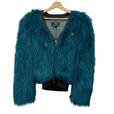 Cue Womens  Size M Bomber Jacket Turquoise 