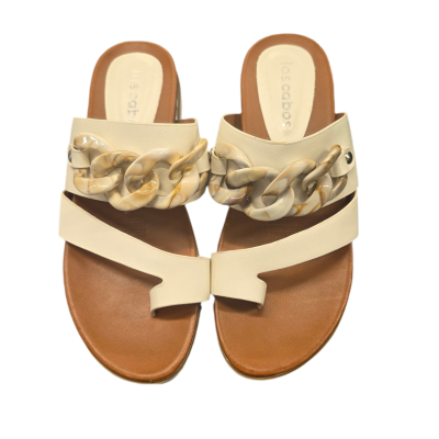 Los Cabos White Chunky Chain Toe-Loop Slides / Sandals - Size EU 37