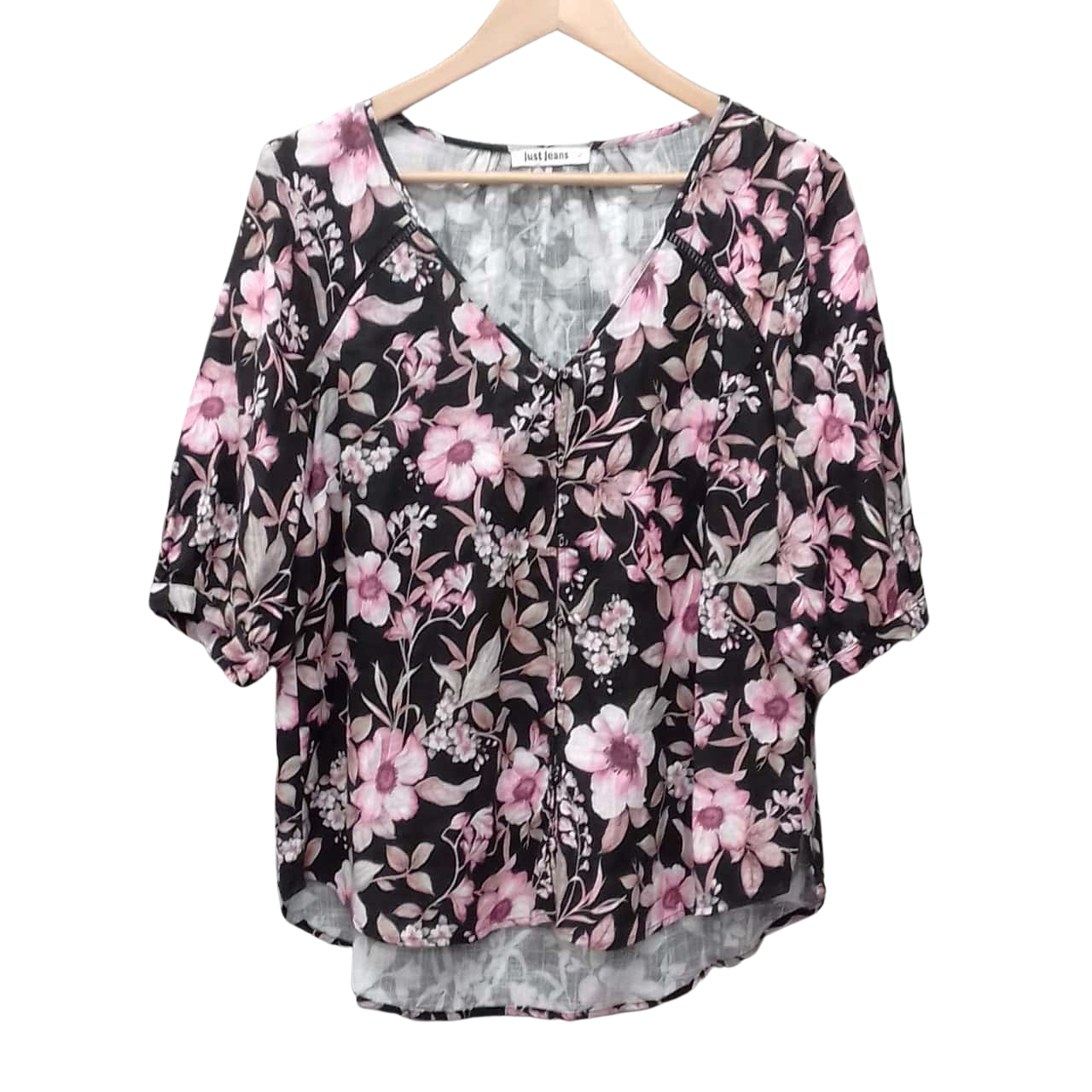 Womens JUST JEANS Size 12 Floral Linen Viscose Shirt(s)