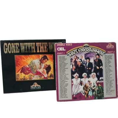 Vintage MGM/UA VHS Box Set Bundle - Gone With The Wind 2-Tape Deluxe Edition, That's Entertainment Part 1 & 2 Retro Movie Memorabilia