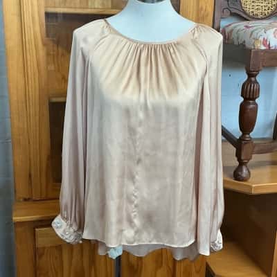 Zara Womens  Size M Blouse Gold 