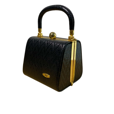 Italian Design Mini Handbag Black & Gold 