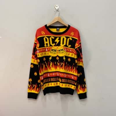 AC/DC Hells Bells Mens  Size S Knit Jumper 