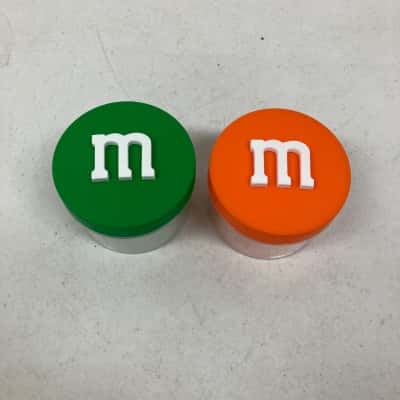 M&M Plastic Candy Canisters Set Of 2