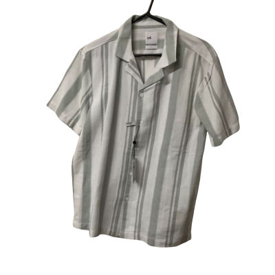 Mens Yd. Size L Short Sleeve Shirt Green / White 