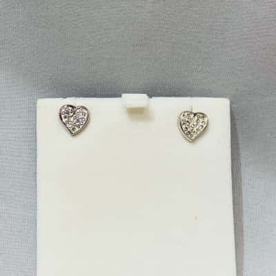  925 Silver Heart Earrings 
