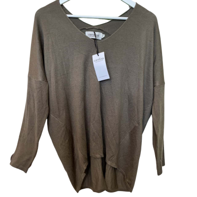 New Carolina Womens  Size S/M V-Neck Jumper Olive 