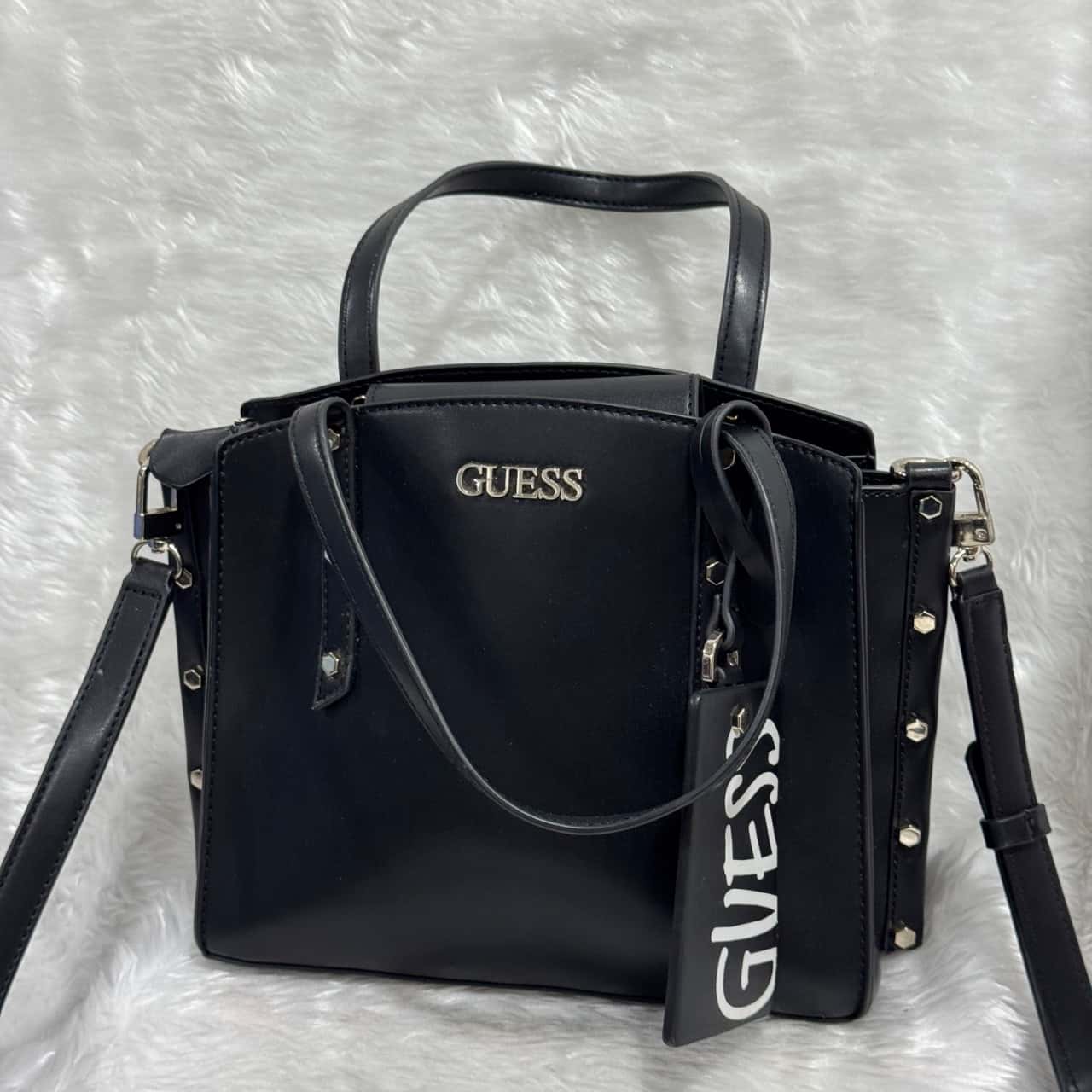 Womens Guess Black Silver Cross Body Bag s Used Good Salvos Stores