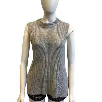 Sportscraft Women's Size M Wool Blend Sweater Vest Grey 