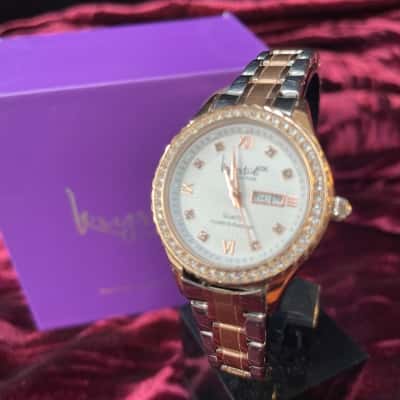 Krystal Couture Two-toned Watch with Swarovski Crystal Bezel. Working 