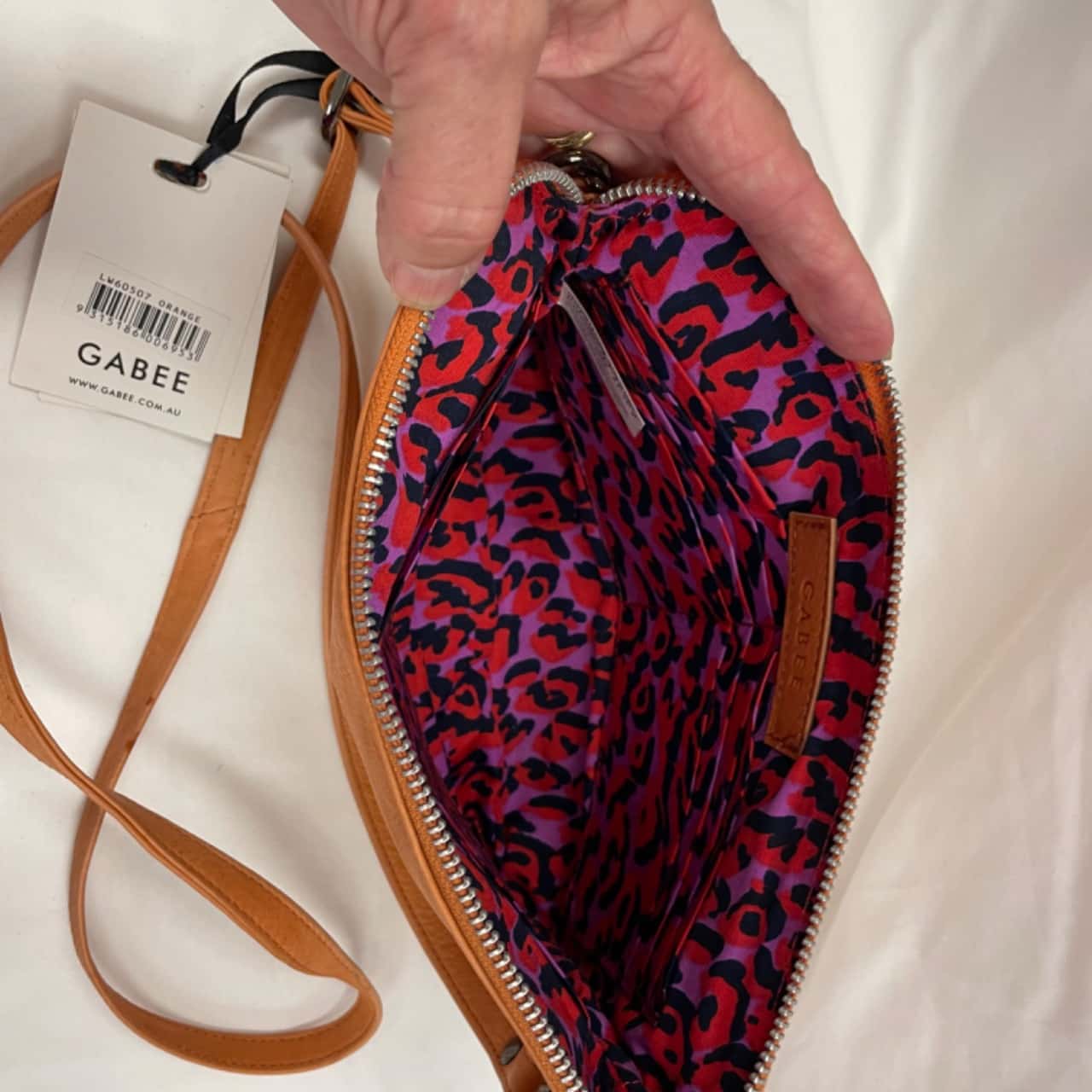 Gabee Womens Leather Orange Cross Body Bag(s)