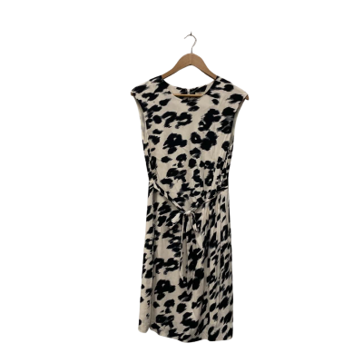 Alannah Hill Womens  Size 10 Midi Dress Black  / Cream /  Pattern 
