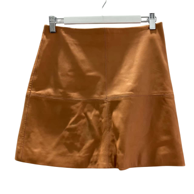 Kookai Women's Size 38 Leather Mini Brown Skirt - Biscuit