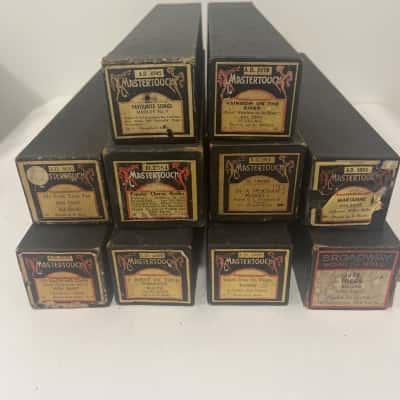 Vintage Mastertouch Player Piano Music Rolls – Lot of 10 Rolls with Original Boxes