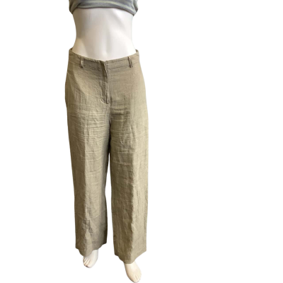 Morrison Women's Brand Size 1 100% Linen Straight Leg Pants Brown 