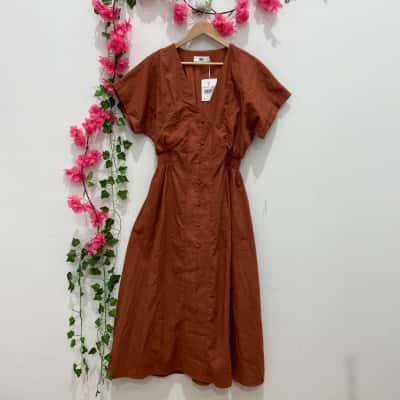 Calli Womens  Size 12 Casual Dress Brown 