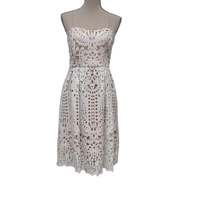 Seed Heritage Womens  Size 12 Mini Dress / Shoestring Strap Dress Beige / White 