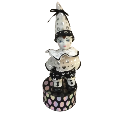 Vintage Wind Up Musical Clown Approx 8 x 22cm