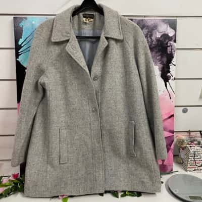 Vintage Woollen Grey Coat Size 18