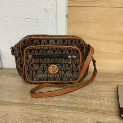  Womens Cross Body Bag M Pattern Black & Brown