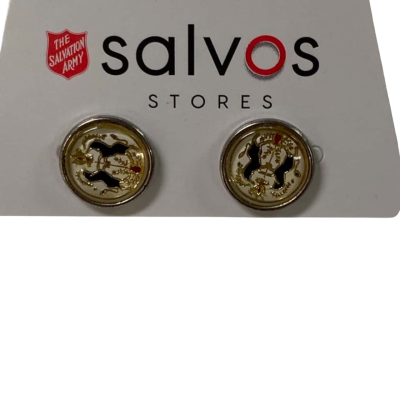 Silver Dutch Hex Sign Earrings Black Unicorn 