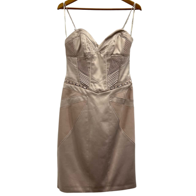 Karen Millen Satin Corset Dress Womens  Size 12 Nude 