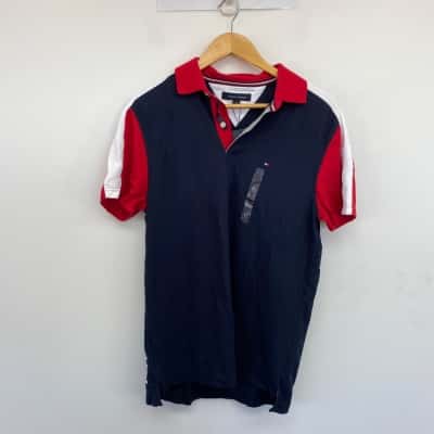 Tommy Hilfiger Navy Blue Skycaptain Hoffman Polo Shirt Size M 