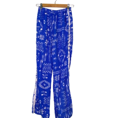 Jag Womens  Size 8 Casual Pants Blue / Floral / White 