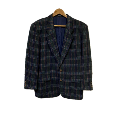 Vendome Mens Coat Size M Green / Navy Blue 