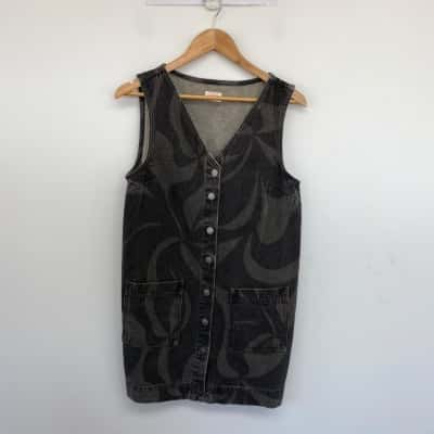 Gorman Grey Sleeveless Button Up Sleeveless Mini Dress Size 10 