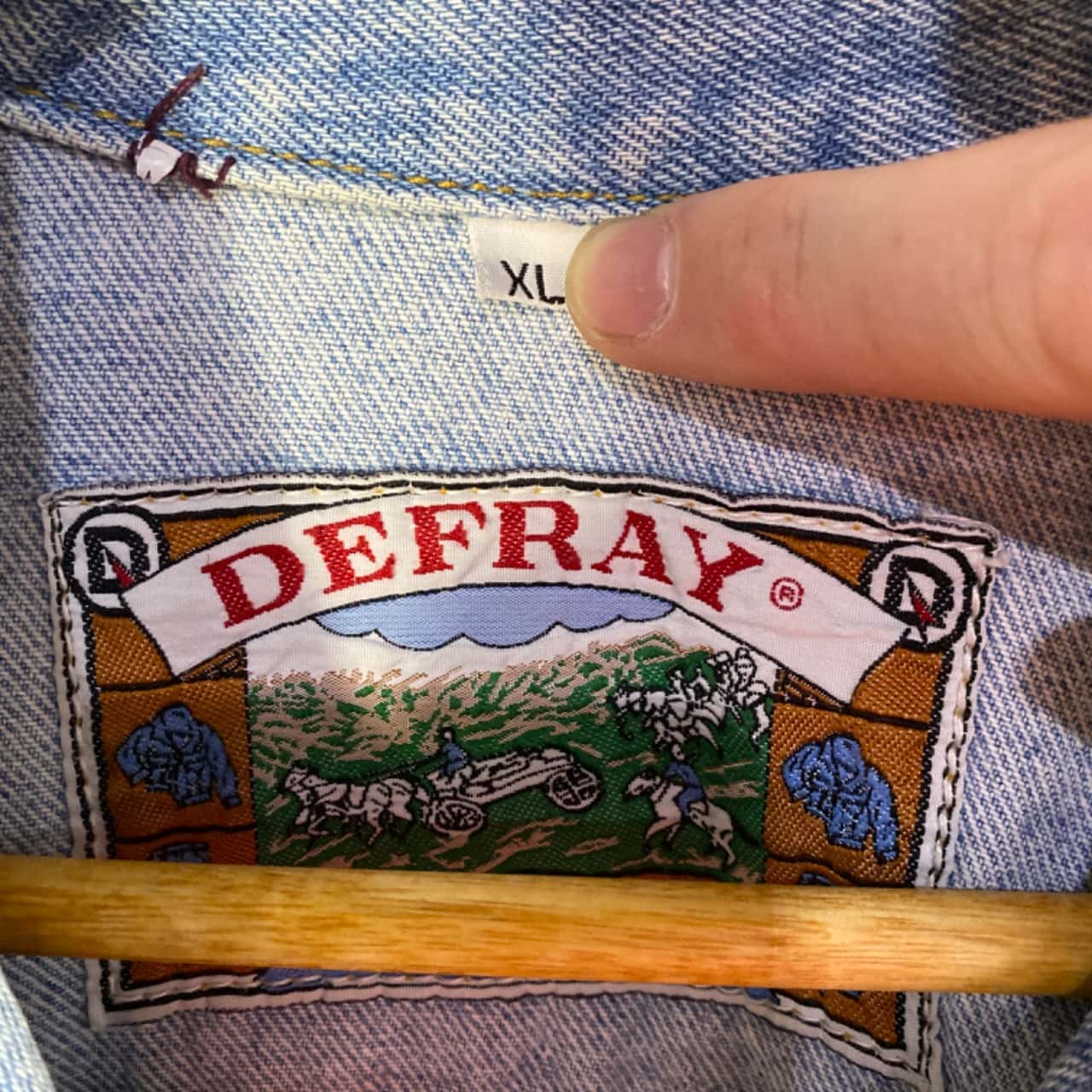 Dafray Retro Mens Size XL Defray Denim Jacket Blue