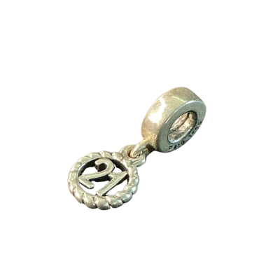 Pandora ‘21’ dangle charm Sterling Silver (stamped)