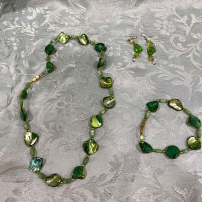  Womens Bracelet / Earrings / Necklace Green 