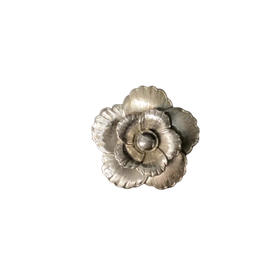  Floral Brooch / Money Clip Silver Metal