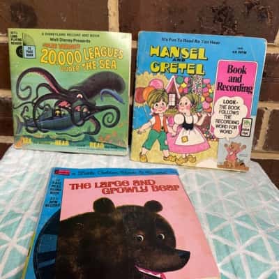 Set Of 6 Vintage Record & Book Sets