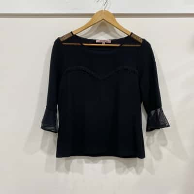 Review Womens  Size 14 3/4 Sleeve Top Black  