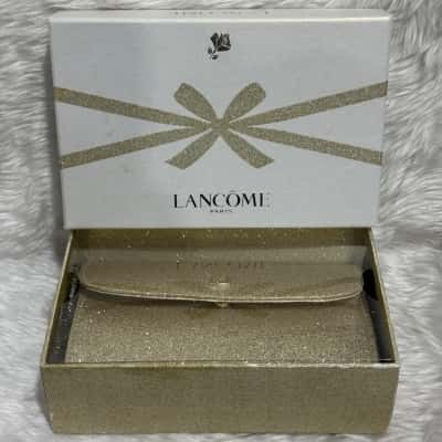 Lancome Womens Gold Sparkling Cosmetic Bag  