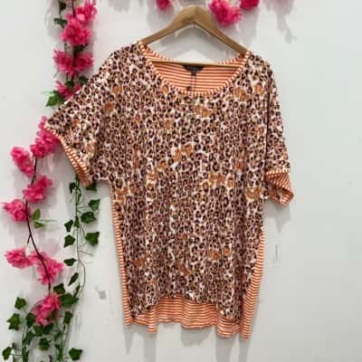 Yarra Trail Womens Short Sleeve Top Size L Multicoloured / Orange 