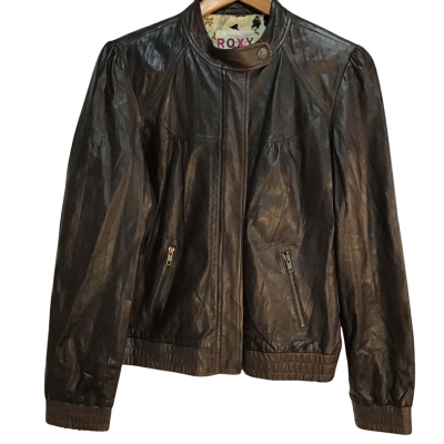 ジャケット・アウター archive roxy leather jacket Roxy Womens Size 14 Brown Leather Jacket(s)