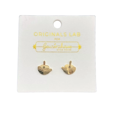  Originals Lab Asian Noodle Gold Stud Earrings