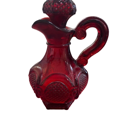 Vintage AVON red glass jug 