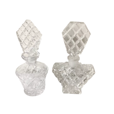 Set of Art Deco Style Clear Crystal Scent Vanity Bottles – Vintage Bric-a-Brac