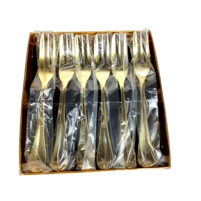 Japanese 23K Gold Plated  Dessert Folk Set (6)