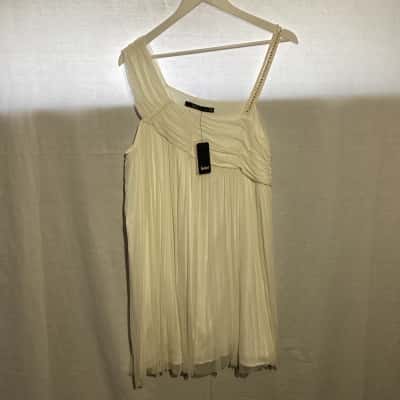 Sportsgirl Womens silk Size L Babydoll Dress Cream 