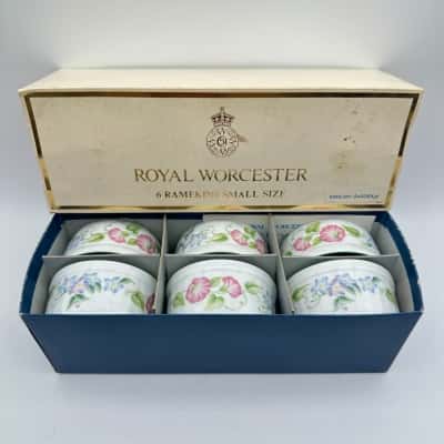 Set Of 6 Royal Worcester English Garden Small Ramekins  