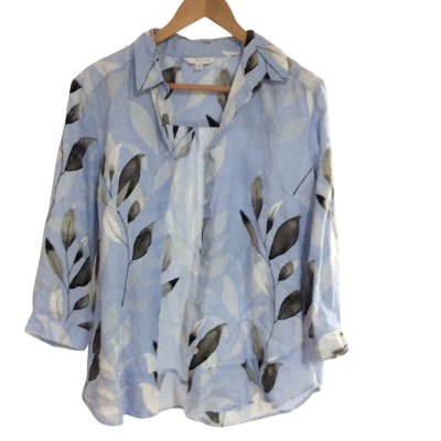 W Lane Womens  Size 14 Button Up Top Blue 