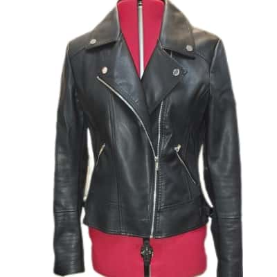 Forever New Womens  Size 14 Biker Jacket Black  