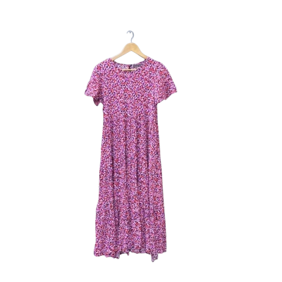 Mister Zimi Size 10 Casual Dress Black/Multicoloured/Pattern/Pink/Red 